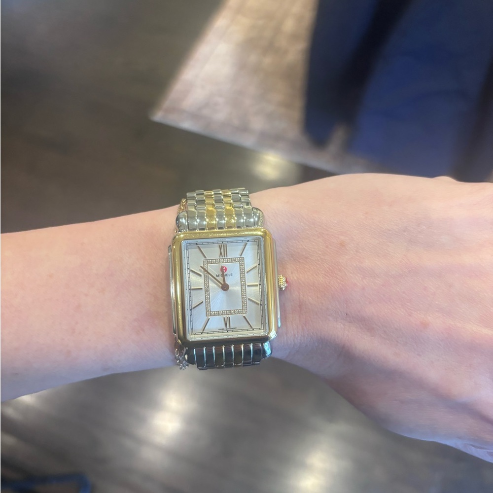 Michele Women’s Deco Diamond Two-Tone Watch